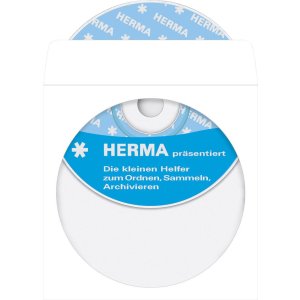 Pochettes HERMA pour CD-DVD autocollantes blanches 100 pièces