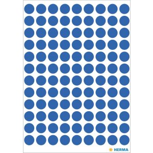 Étiquettes multi-usages bleues Ø 8 mm rond papier mat 540 pcs.