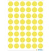 Étiquettes multi-usages jaunes Ø 12 mm rond papier mat 240 pcs.