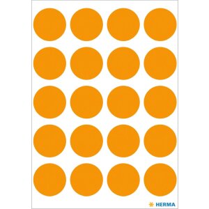 Étiquettes multi-usages orange Ø 19 mm rond papier mat 100 pcs.