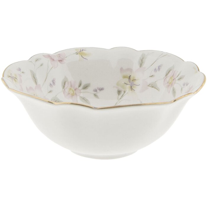 Clayre & Eef TWFBO Bol à soupe Ø 15 cm Multicolore Porcelaine Fleurs Ronde