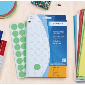 Étiquettes multi-usages bleues Ø 19 mm rond papier mat 1280 pcs.