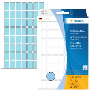 Étiquettes multi-usages bleues 12x18 mm papier mat 1792 pcs.