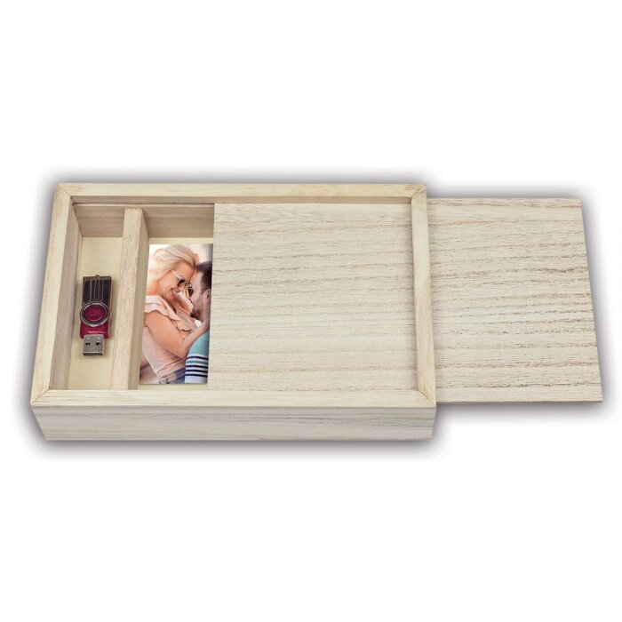 Boîte à photos ZEP en bois USB + photos 13x18 cm