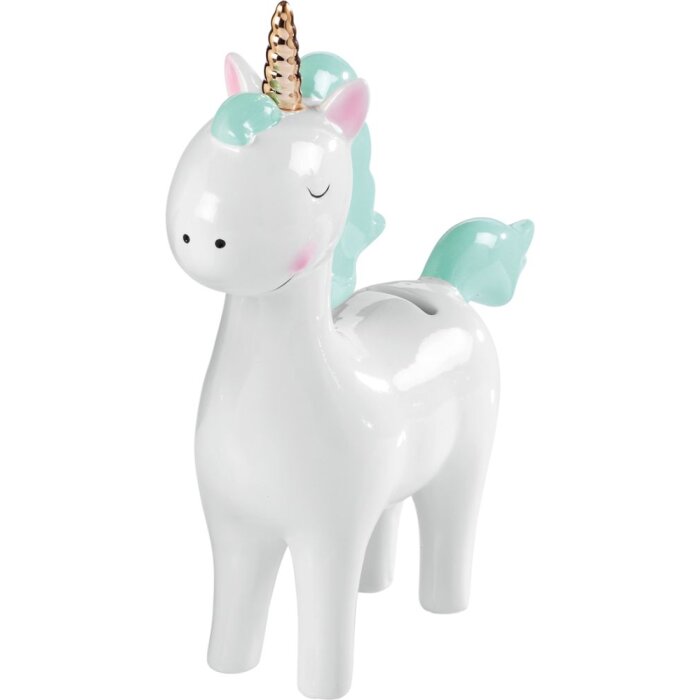 Mascagni Tirelire Licorne aqua