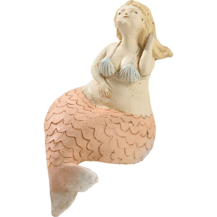 20KO1465 Mascagni Figurine décorative Sirène orange 12,3x20,5x18 cm