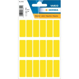 Étiquettes multi-usages jaunes 12x34 mm papier mat...