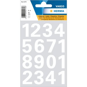 VARIO CHIFFRES 0-9, BLANC 25 mm