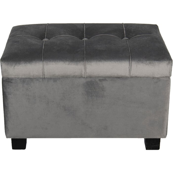 Coffre tabouret 50x34x33 cm gris foncé - 64061SDG