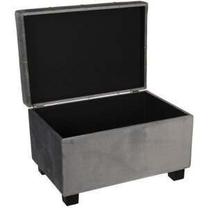 Coffre tabouret 50x34x33 cm gris foncé - 64061SDG