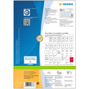 Étiquettes dadresse Premium A4, blanches 99,1x38,1 mm papier mat 1400 pcs.