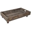 Clayre & Eef 5H0378L Décoration Plateau de service sur roulettes 73x44x16 cm Marron Bois