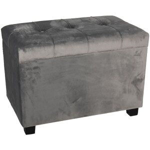 Tabouret-coffre 60x36x43 cm gris foncé - 64061LDG