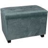 Tabouret-coffre 60x36x43 cm turquoise - 64061LT