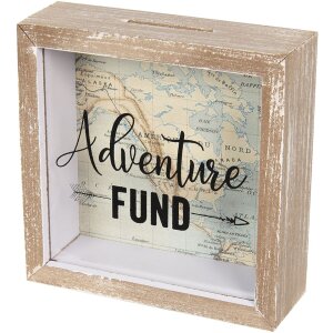 Tirelire Adventure Fund 6H1734 marron 15x5x15 cm