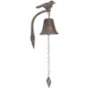 Sonnette avec oiseau 6Y3173 marron 10x15x25 cm