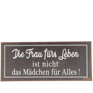 Plaque de texte 6Y3248 Marron - Blanc 30x13 cm Plaque de...