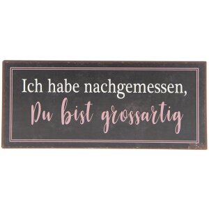 Plaque de texte 6Y3250 Marron - Blanc 30x13 cm Plaque en...