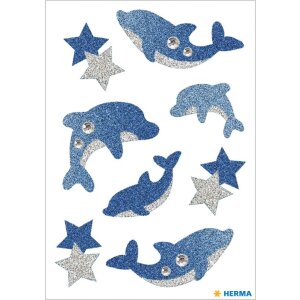 Magic Sticker Dauphins, glittery 1 feuille