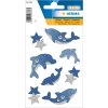 Magic Sticker Dauphins, glittery 1 feuille