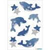 Magic Sticker Dauphins, glittery 1 feuille