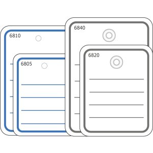 Etiquettes pour articles 48x65 mm avec oeillet plastique...