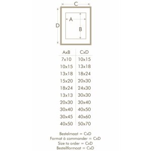 S223K1 Cadre en bois blanc avec passe-partout 40x60 cm