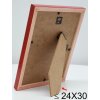 S233H4 Cadre en bois naturel avec bord extérieur rouge 13x18 cm