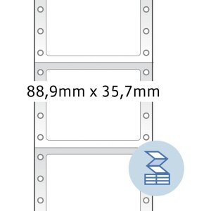 Étiquettes informatiques blanches 88,9x35,7 mm papier mat 2000 pcs.