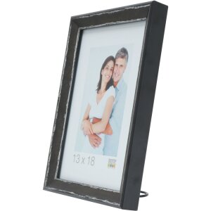 Cadre photo Deknudt S46DF2 noir avec bord argenté 24x30 cm