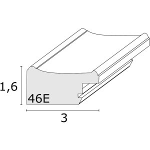 S46EE1 Cadre en bois blanc avec bord argenté 10x15 cm