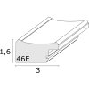 S46EE1 Cadre en bois blanc avec bord argenté 18x24 cm