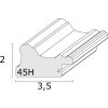 S46HF1 Cadre en bois blanc avec surface ondulée 10x15 cm