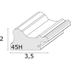 S46HF1 Cadre en bois blanc avec surface ondulée 15x15 cm