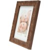 S46HF3 Cadre en bois marron avec surface ondulée 30x45 cm