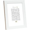 S46JH1 Cadre en bois blanc avec bordure couleur bois 10x15 cm