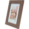 S46KF3 Cadre en bois beige avec liseré de perles 18x24 cm