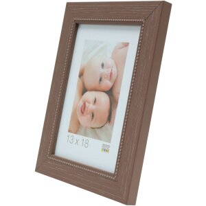 S46KF3 Cadre en bois beige avec liseré de perles 24x30 cm