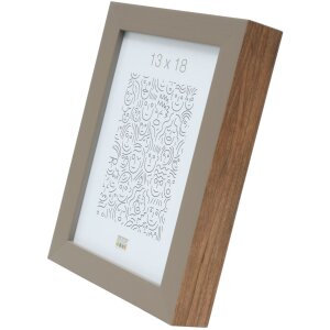 S46PH3 Cadre en bois beige avec bordure couleur bois 15x15 cm