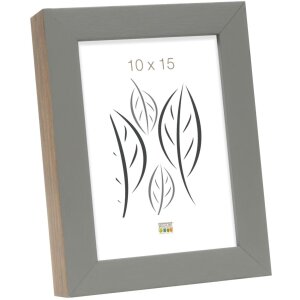 S46PH7 Cadre en bois gris avec bordure couleur bois 15x15 cm