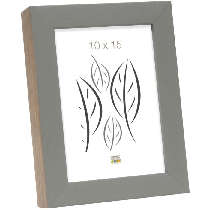 S46PH7 Cadre en bois gris avec bordure couleur bois 20x20 cm