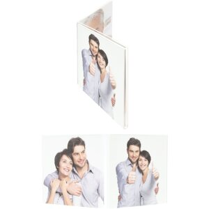 S58RL2 Cadre double en plastique transparent pour images verticales 5,5x8,6 cm