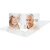 S58RL2 Cadre double en plastique transparent pour images verticales 5,5x8,6 cm