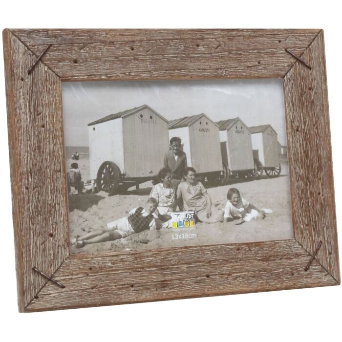 Deknudt S67TV1 Cadre photo en bois flotté 13x18 cm brun