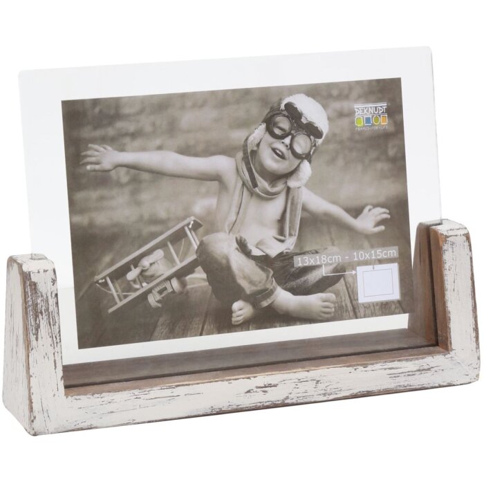 S67TZ1 Porte-photos peint en blanc pour 1 photo horizontale 13x18 cm