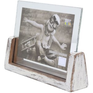 S67TZ1 Porte-photos peint en blanc pour 1 photo horizontale 13x18 cm