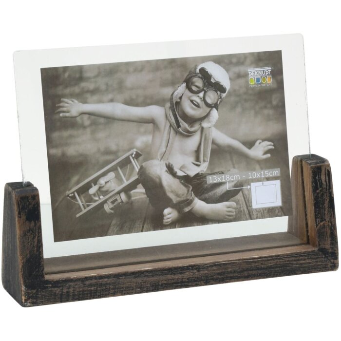 S67TZ2 Porte-photos peint en noir pour 1 photo horizontale 15x20 cm