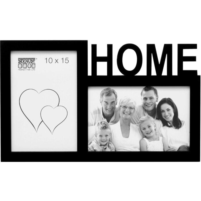 S68NK2 Cadre noir pour 2 photos - HOME 10x15 cm