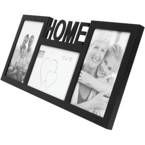 S68NK2 Cadre noir pour 3 photos - HOME 10x15 cm