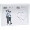 S68QK1 Cadre bloc blanc avec dos incliné pour 2 photos 10x15 cm